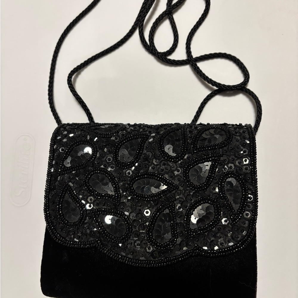 Black Beaded Women's Bag